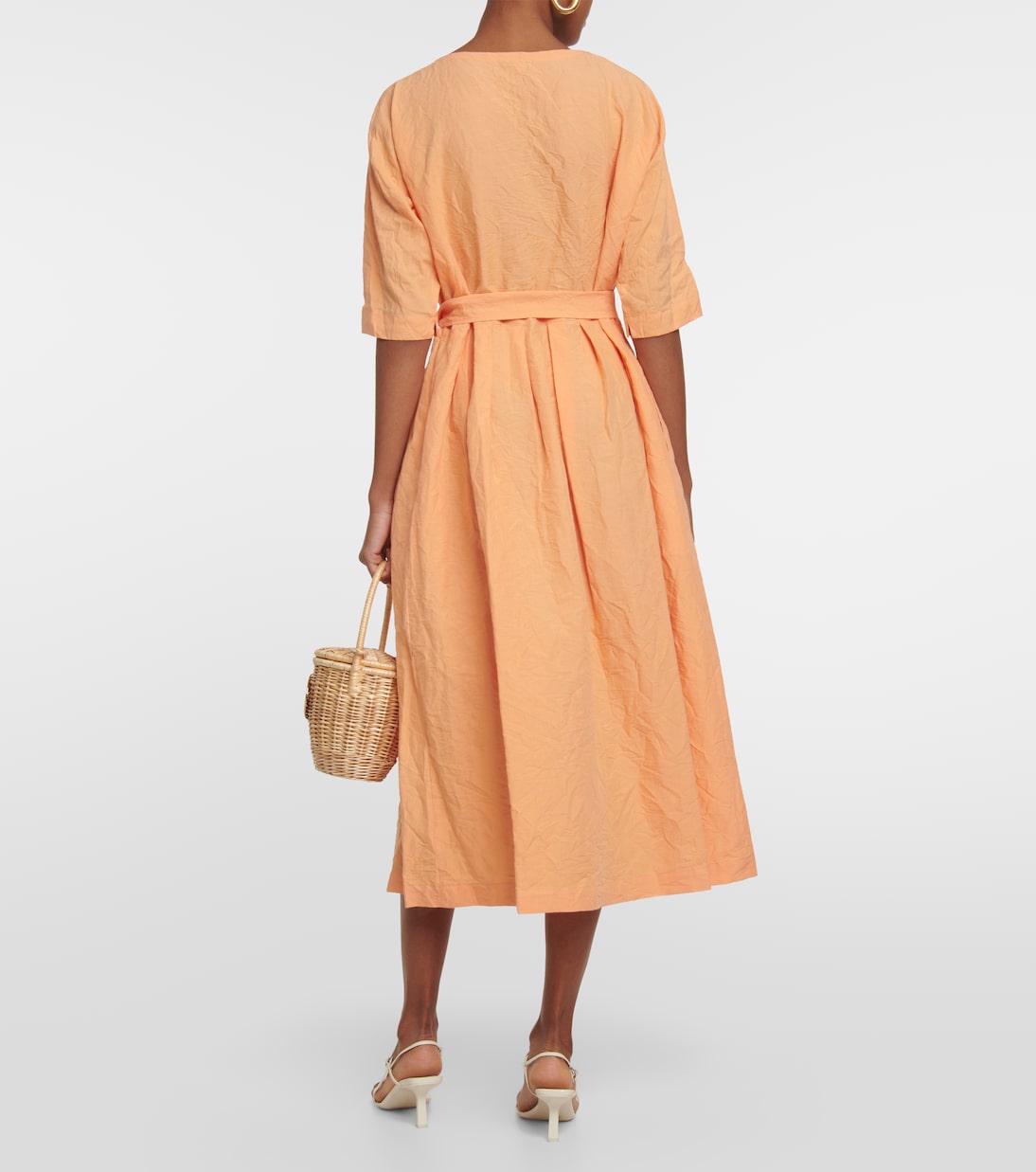 Belted linen and cotton dress | Vince