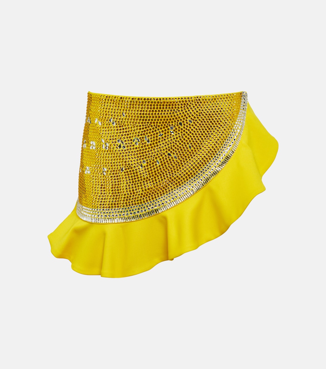 Embellished ruffled wool miniskirt | Area