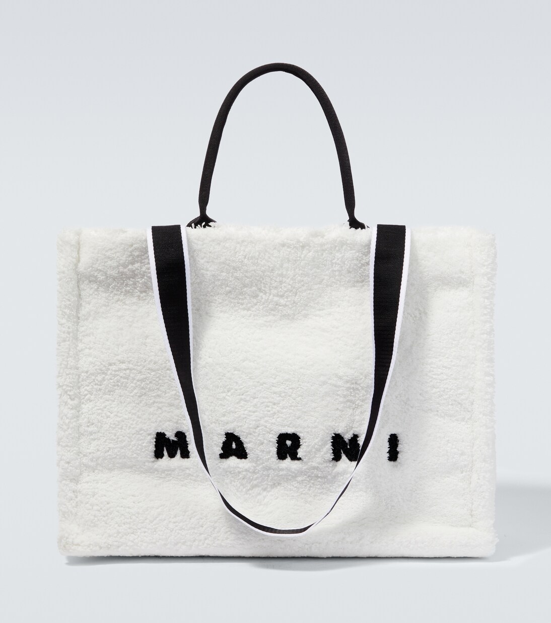 East-West Large embroidered tote bag in white - Marni | Mytheresa 