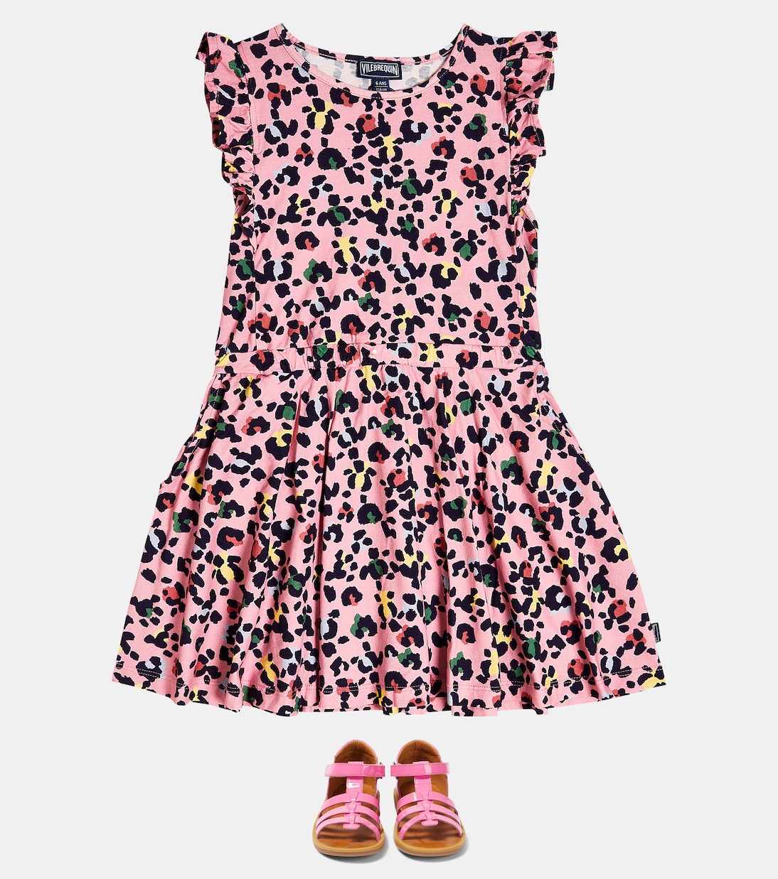 Abito in cotone con stampa leopardata | Vilebrequin Kids