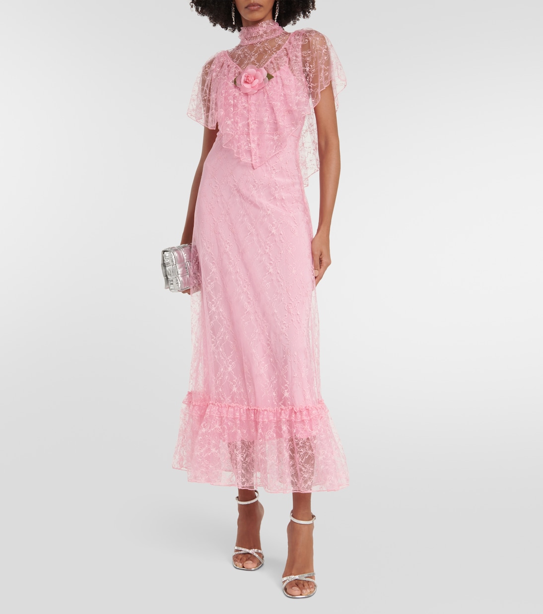 Floral-appliqué lace maxi dress | Rodarte