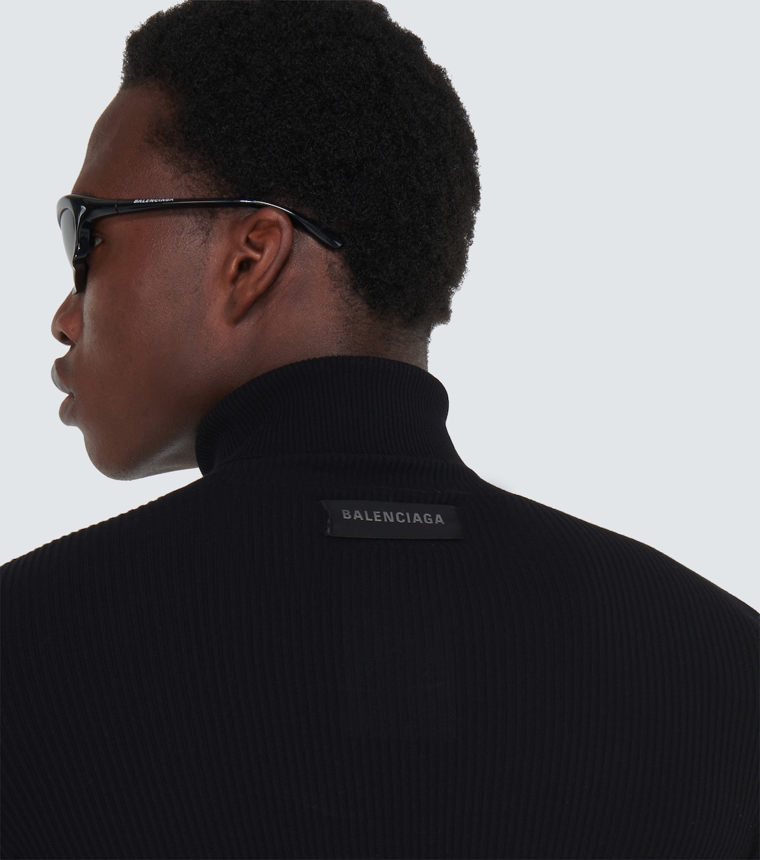 Cotton turtleneck sweater in black Balenciaga Mytheresa