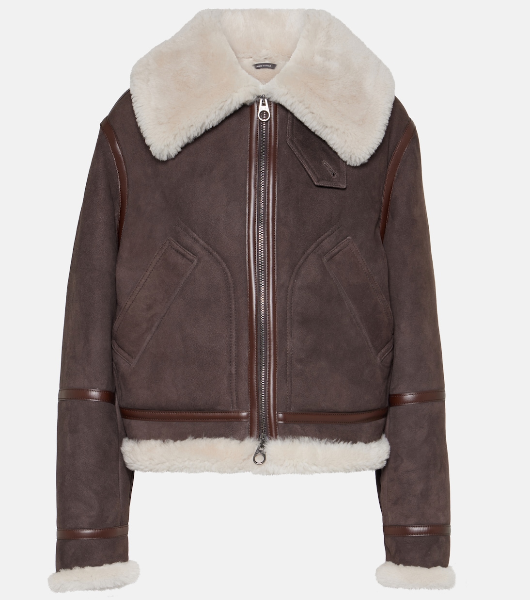 Chaqueta de Ante con Detalles en Piel de Oveja para Jóvenes Modernos