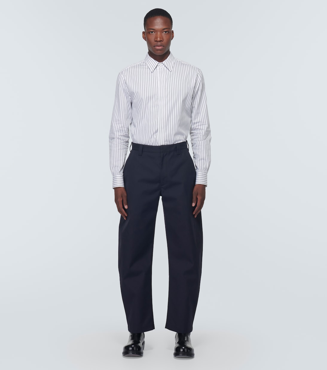 Wool and cotton flannel tapered pants | Bottega Veneta