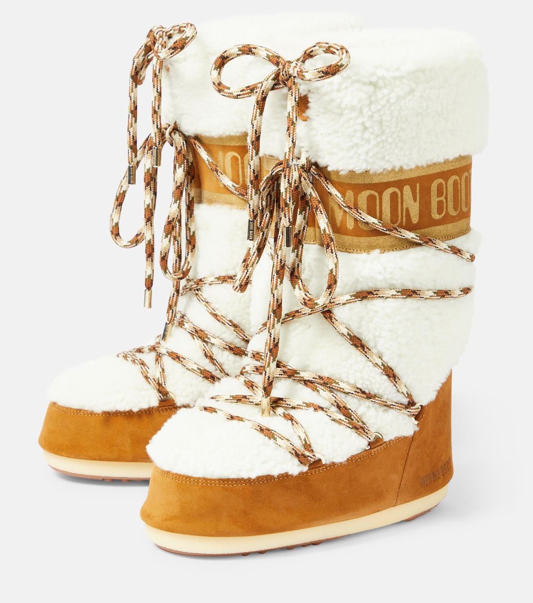 Icon shearling and suede snow boots  | Moon Boot