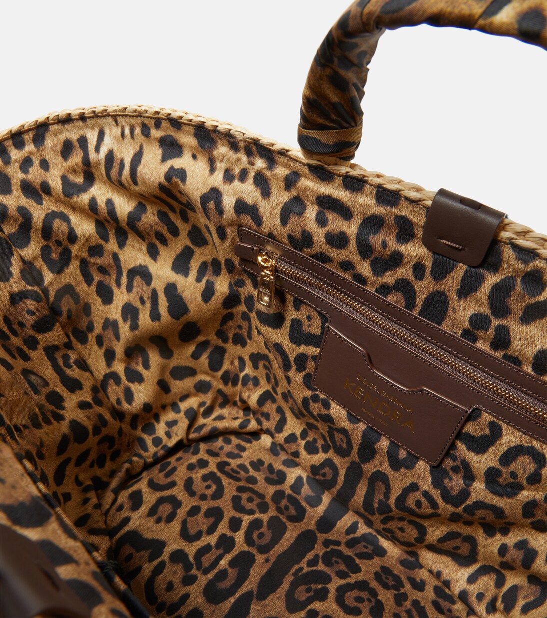 Tote Kendra de rafia con piel | Dolce&Gabbana