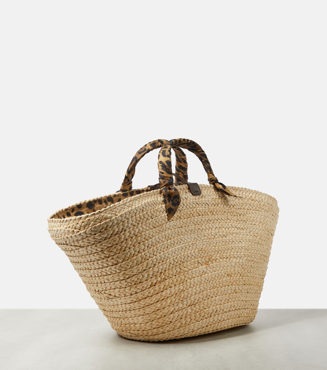 Tote Kendra de rafia con piel | Dolce&Gabbana
