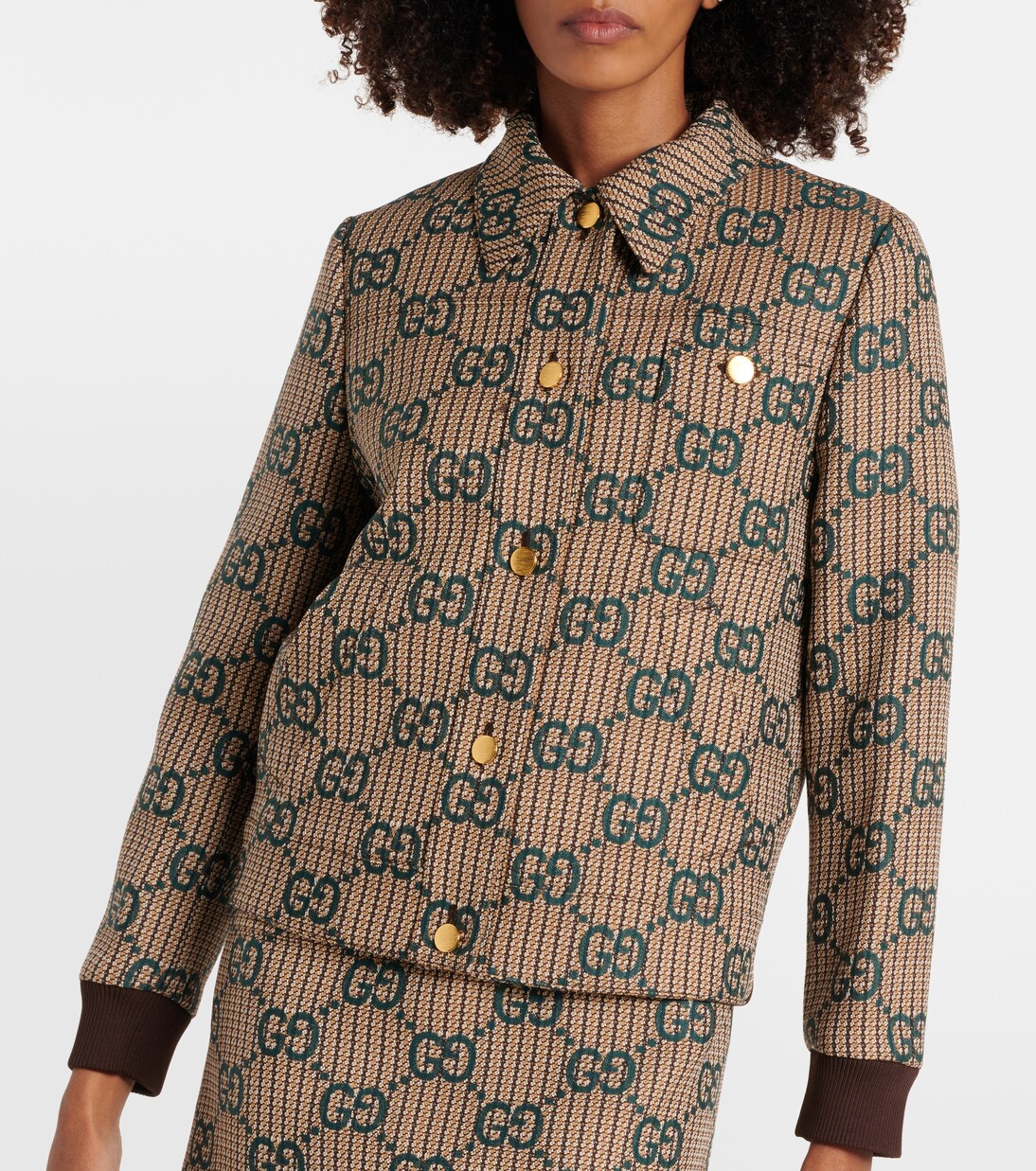 GG wool bomber jacket in beige - Gucci | Mytheresa 