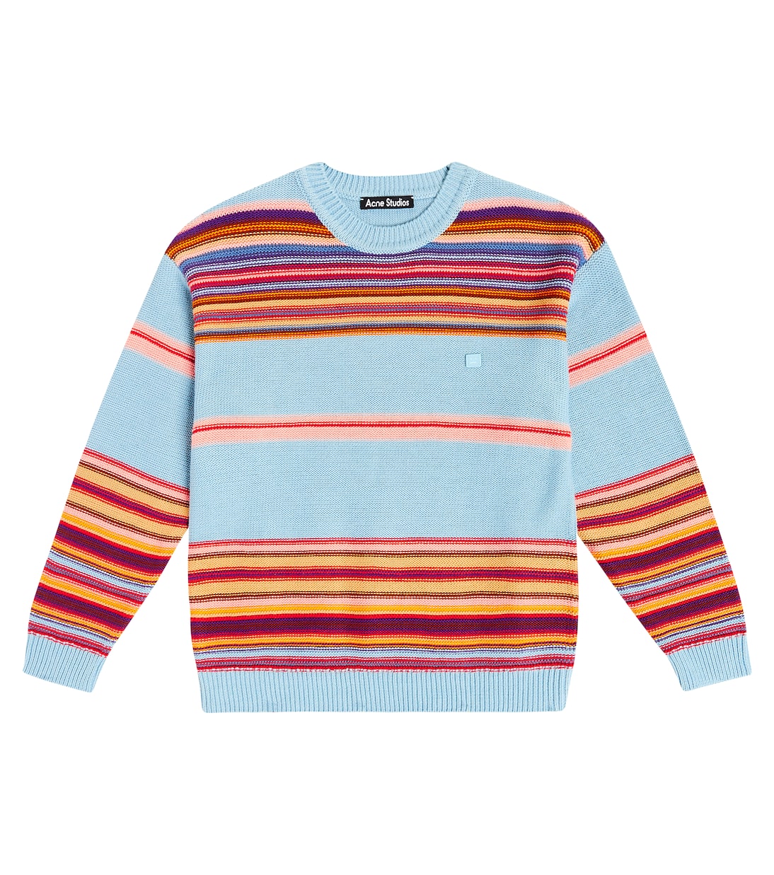 Pull Face Logo rayé en coton | Acne Studios Kids