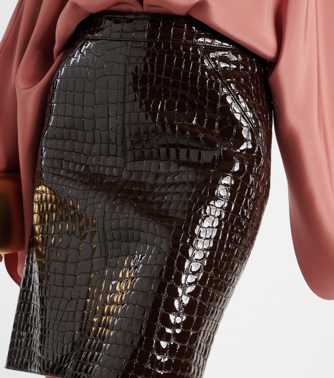 Croc-effect leather miniskirt | Tom Ford