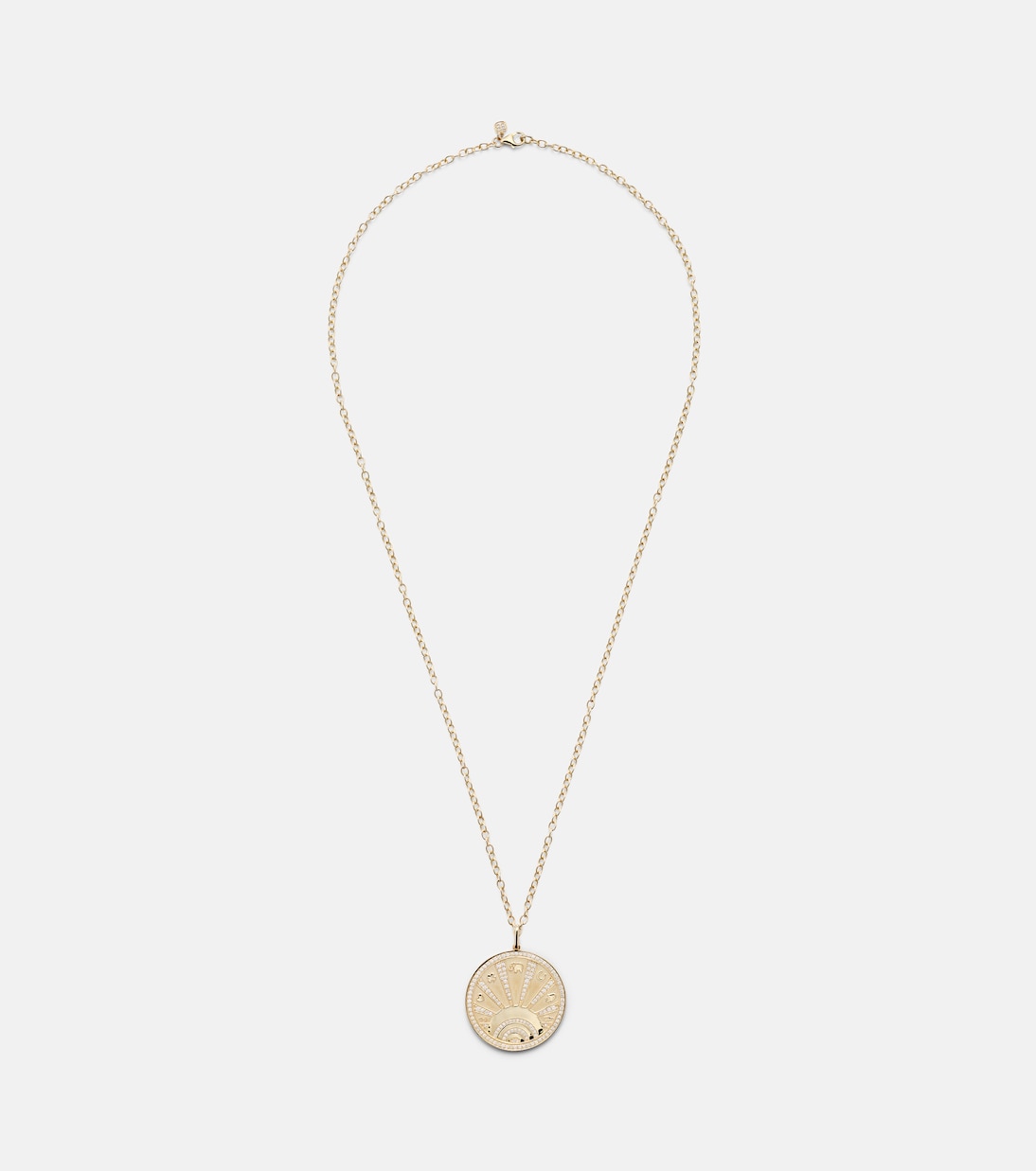 Collana in oro 14kt SYDNEY EVAN con moneta fortunata e diamanti, design giovane e moderno