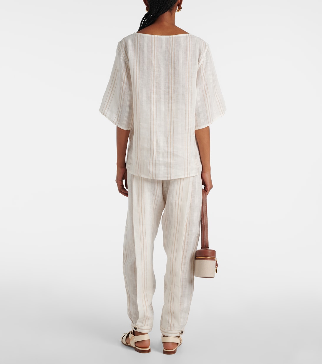 Top Mara in lino a righe | Loro Piana