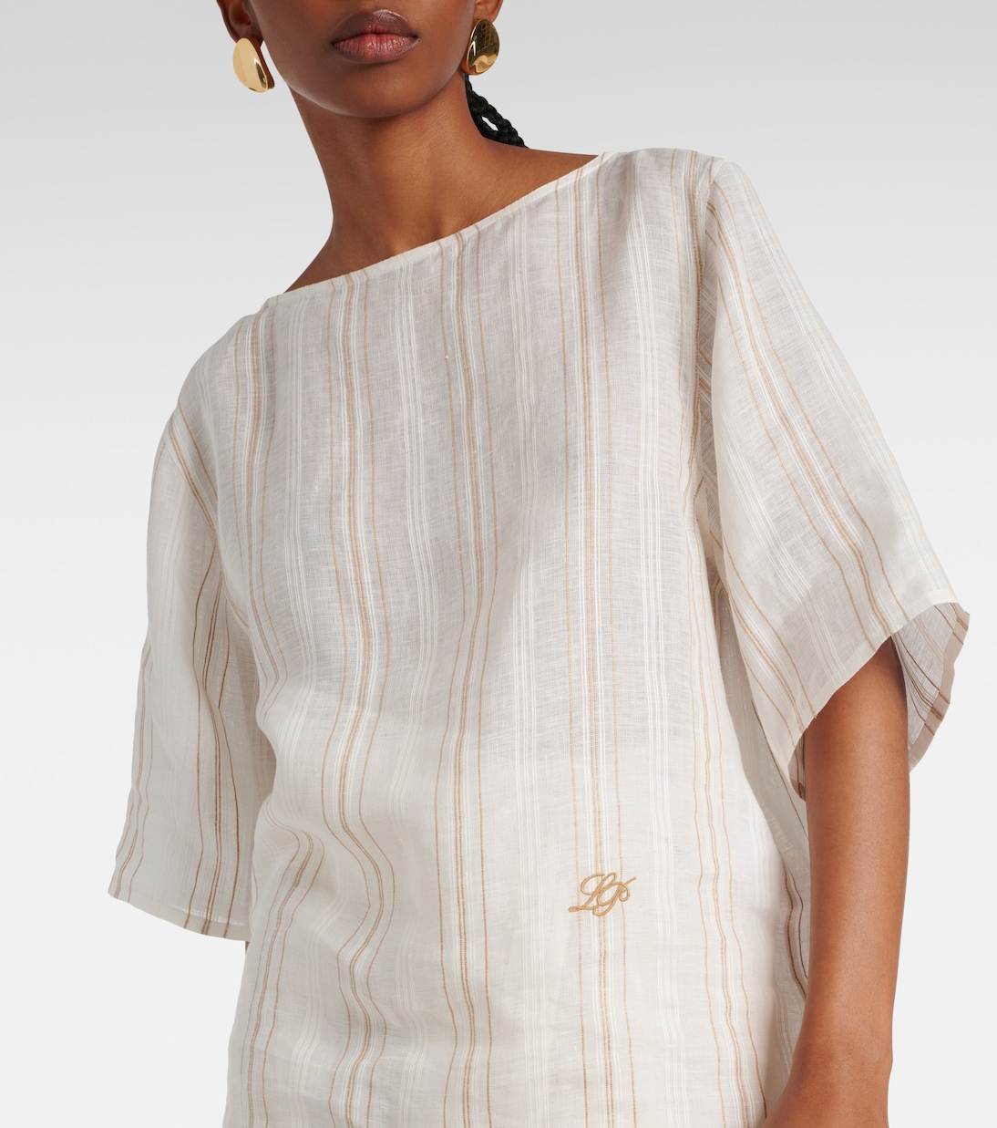 Top Mara in lino a righe | Loro Piana