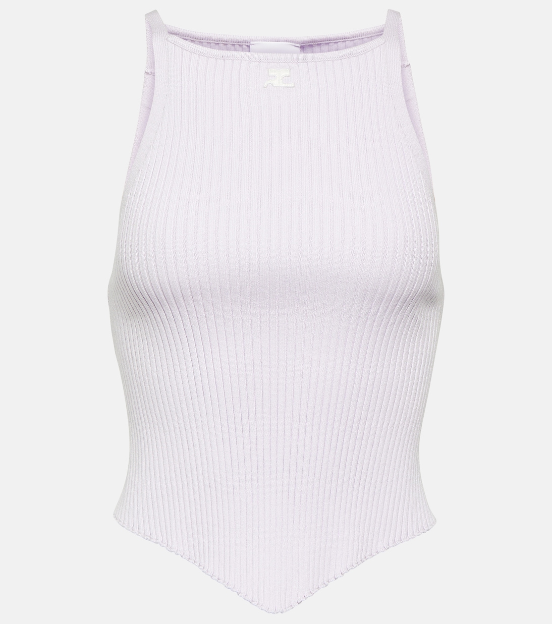 Tank top in maglia a coste con logo | Courrèges
