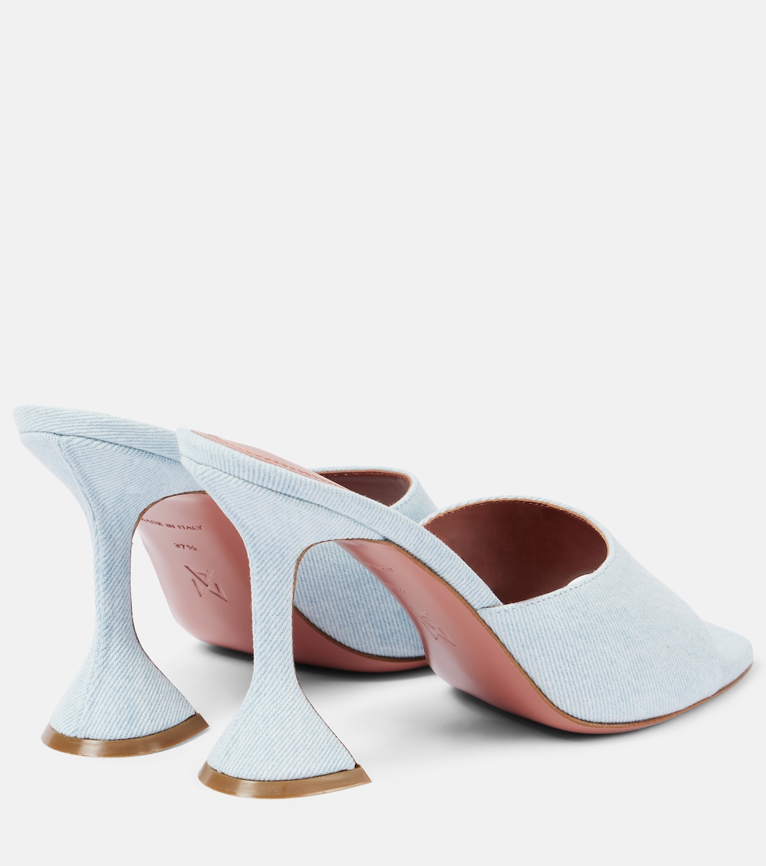 Mules Lupita 95 en jean | Amina Muaddi