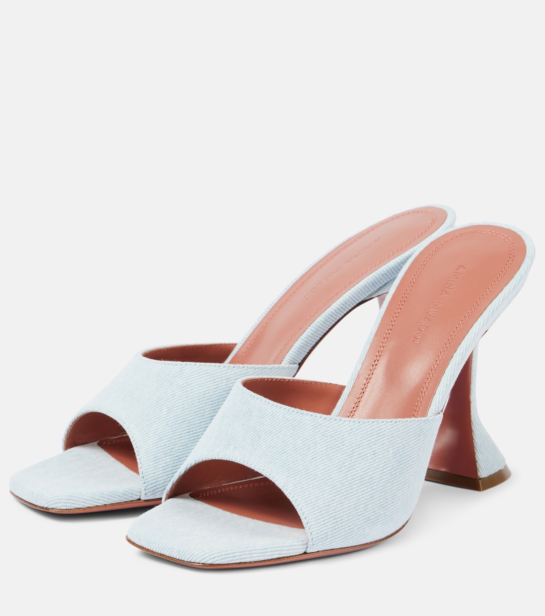 Mules Lupita 95 en jean | Amina Muaddi