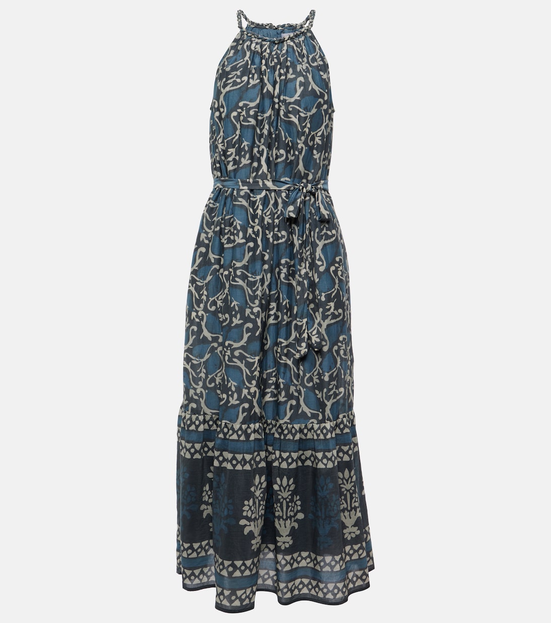 Ghita cotton and silk voile midi dress | Velvet