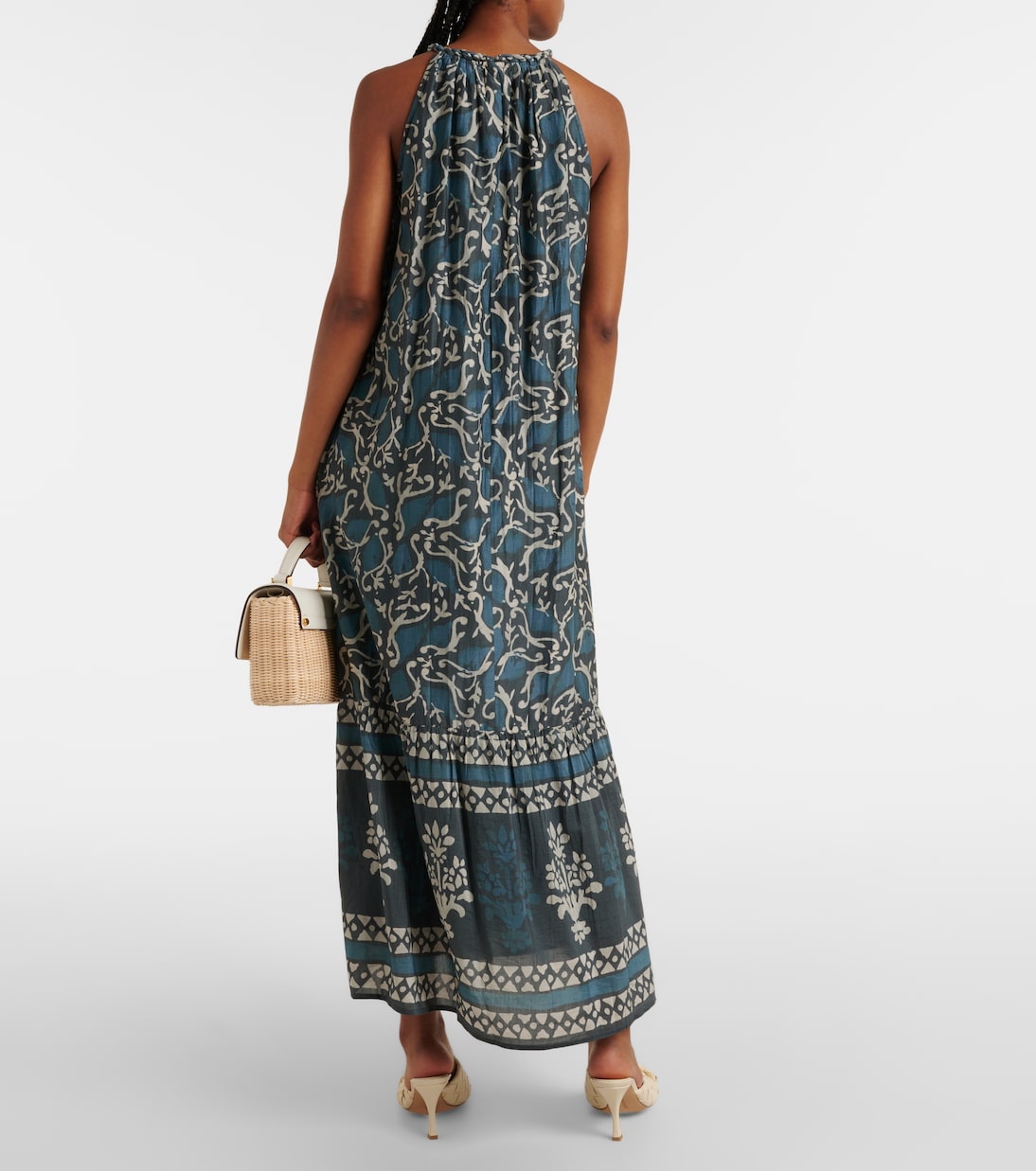 Ghita cotton and silk voile midi dress | Velvet