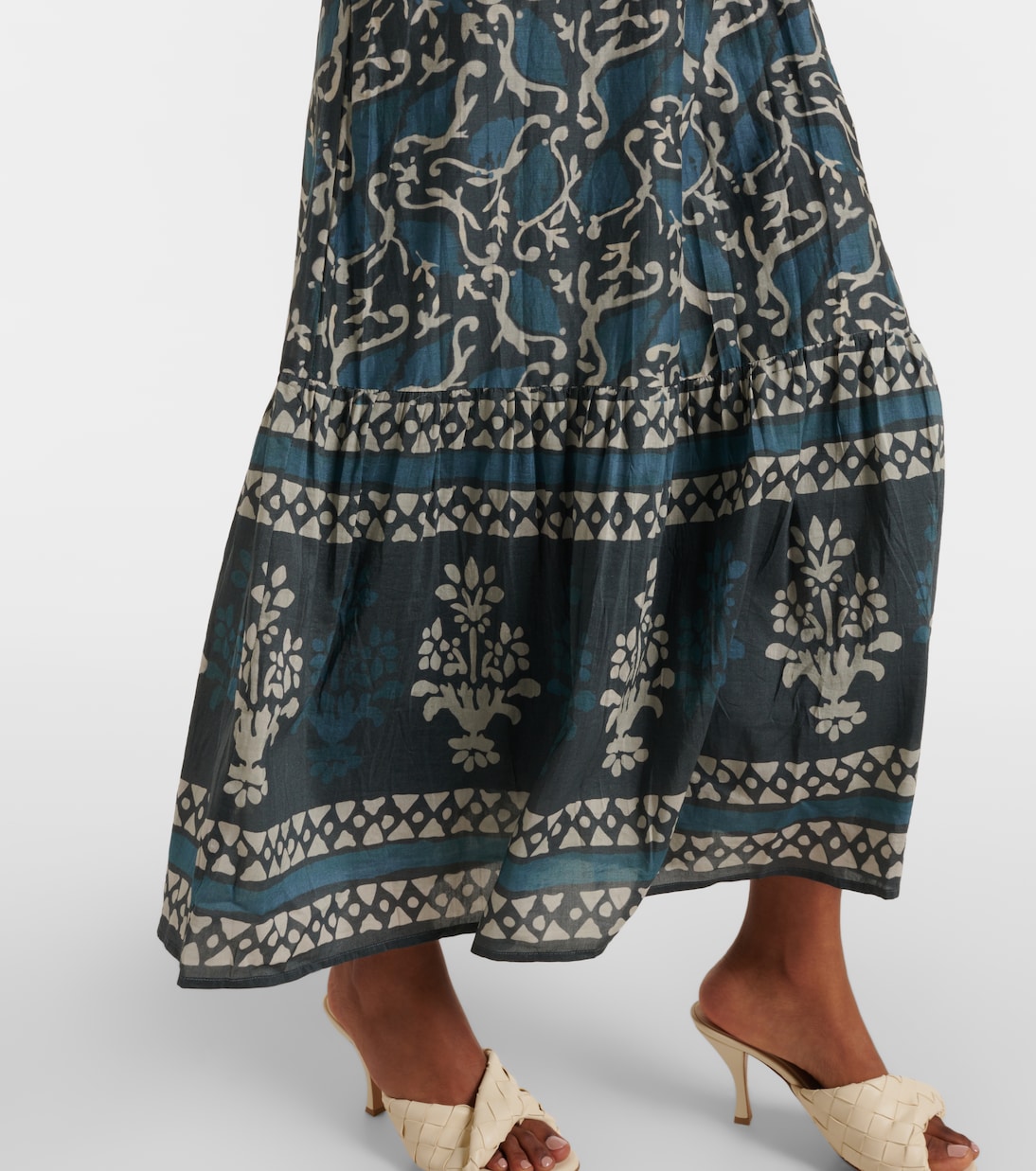 Ghita cotton and silk voile midi dress | Velvet