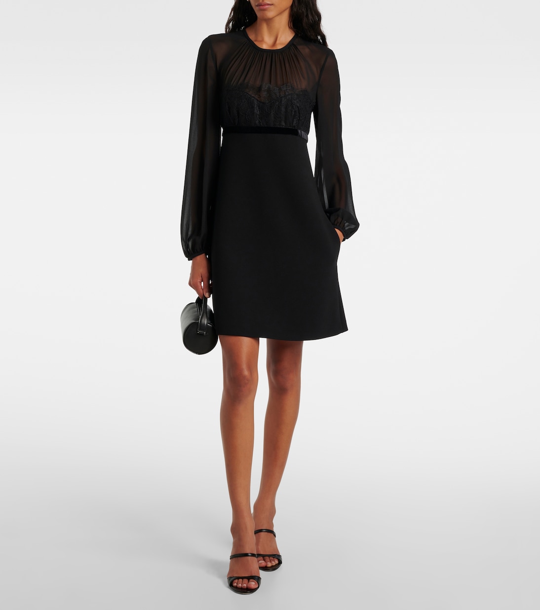 Jader sablé and silk georgette minidress | Max Mara