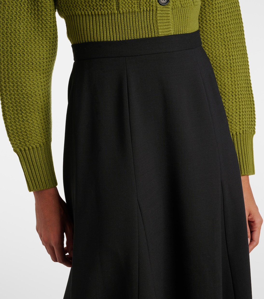 Jupe midi en laine mélangée | Carolina Herrera