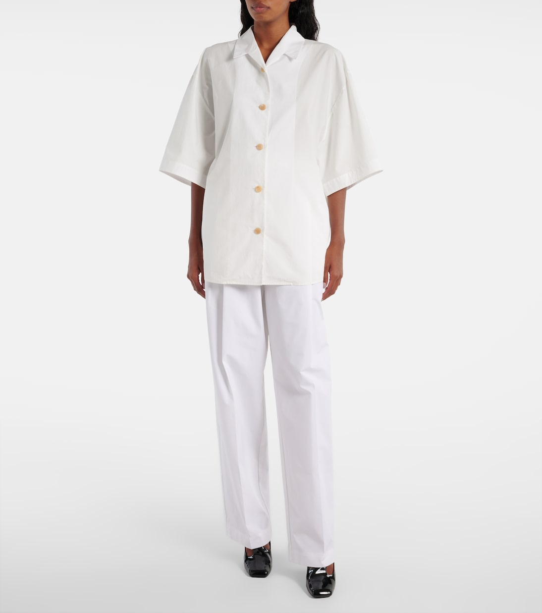 Trenton cotton poplin wide-leg pants | Khaite