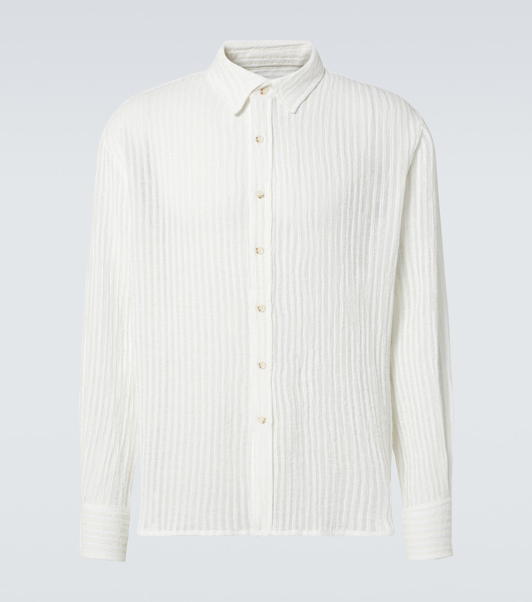 Camicia in misto lino e cotone a righe | Commas