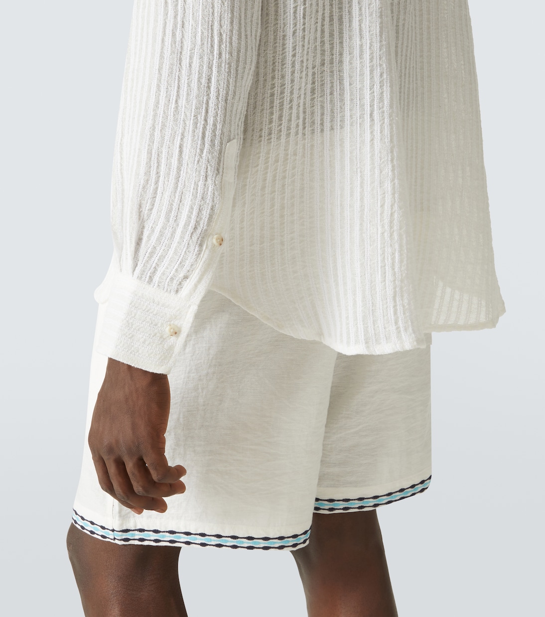 Camicia in misto lino e cotone a righe | Commas