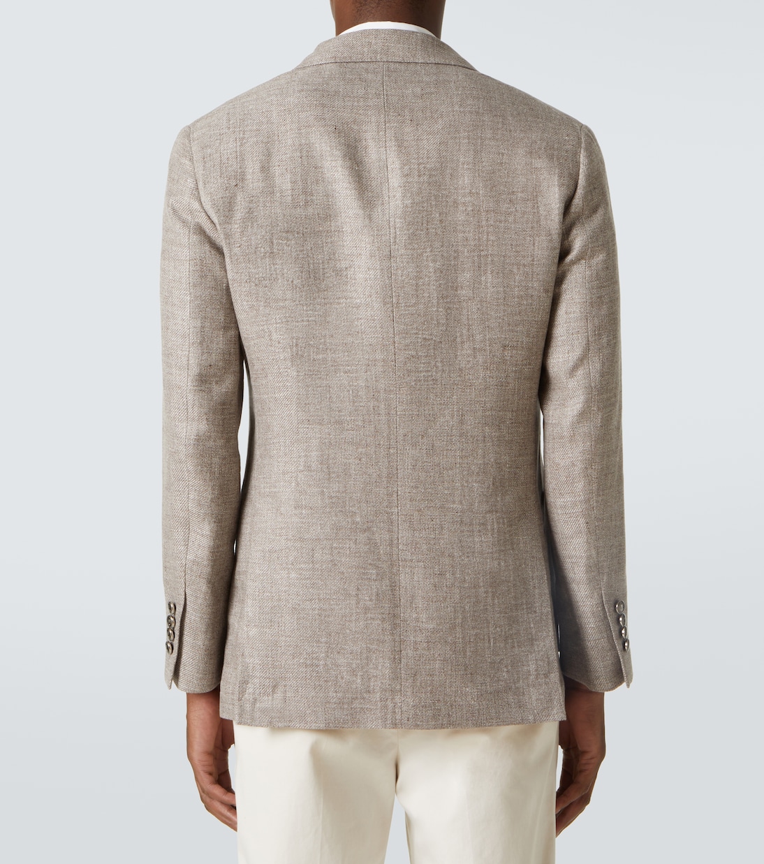 Double-breasted linen, wool, and silk blazer | Brunello Cucinelli