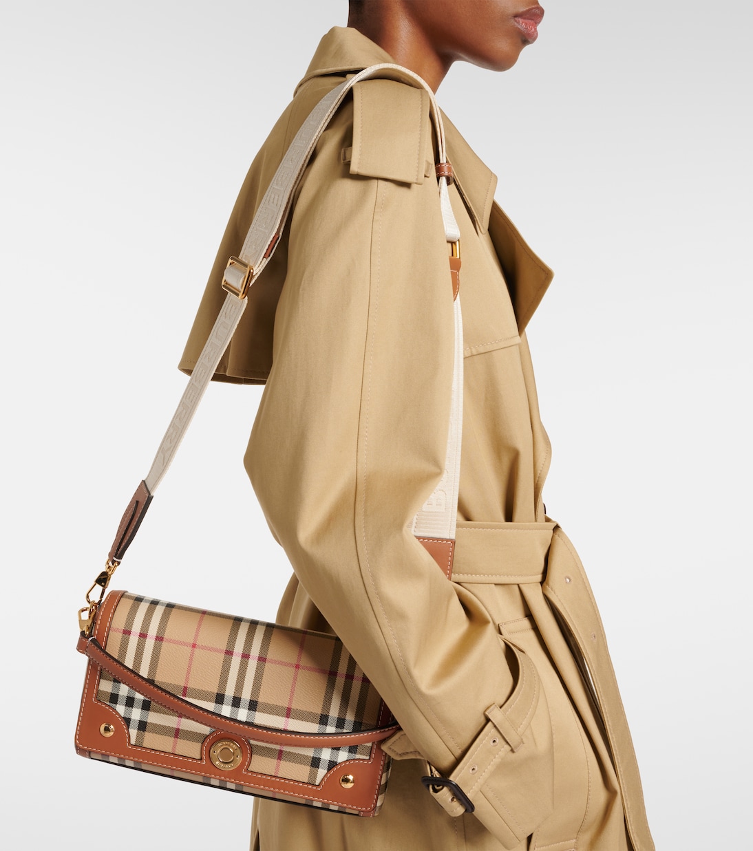Schultertasche Note Burberry Check Small | Burberry
