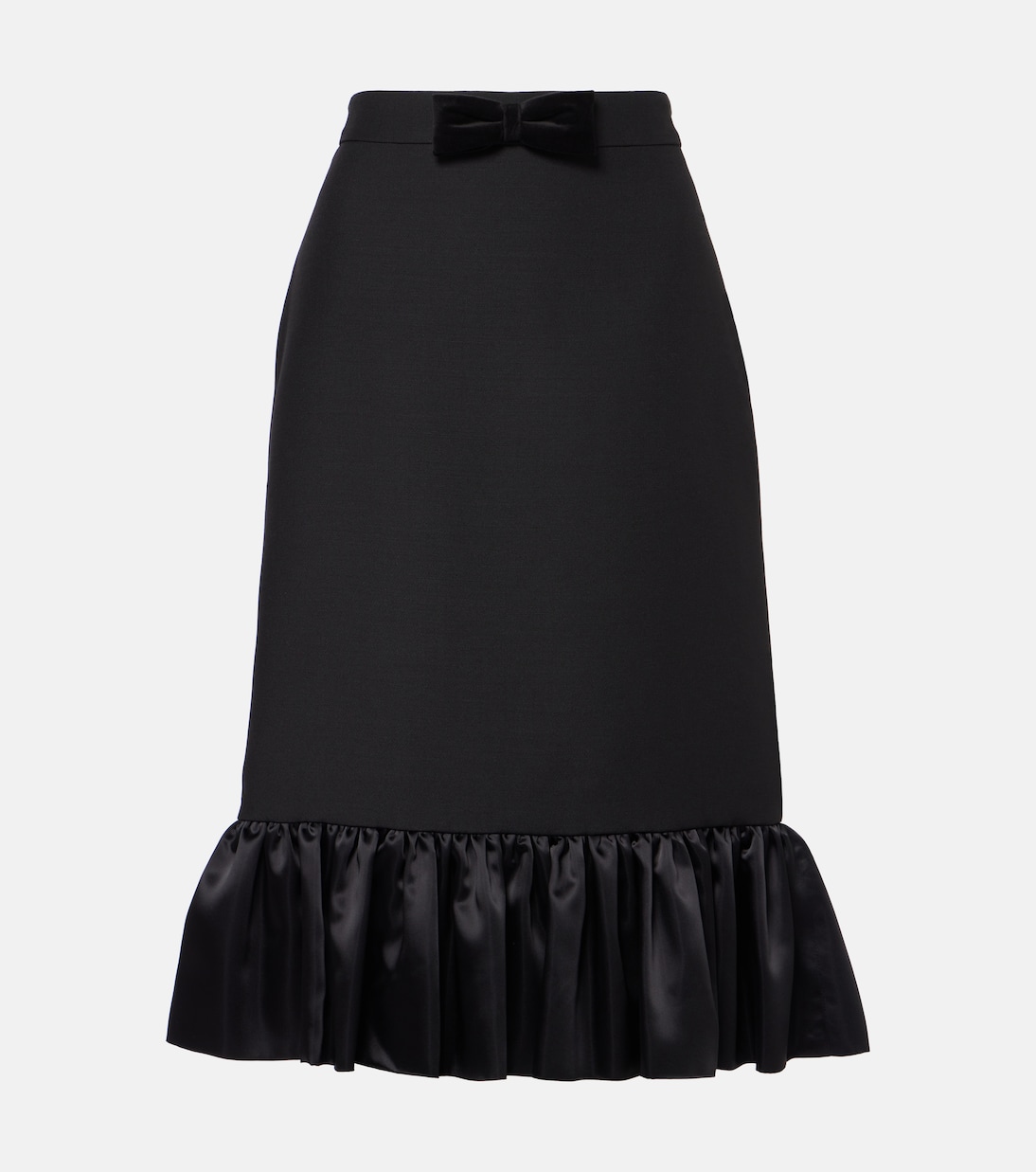 Falda midi de Crepe Couture con satén | Valentino