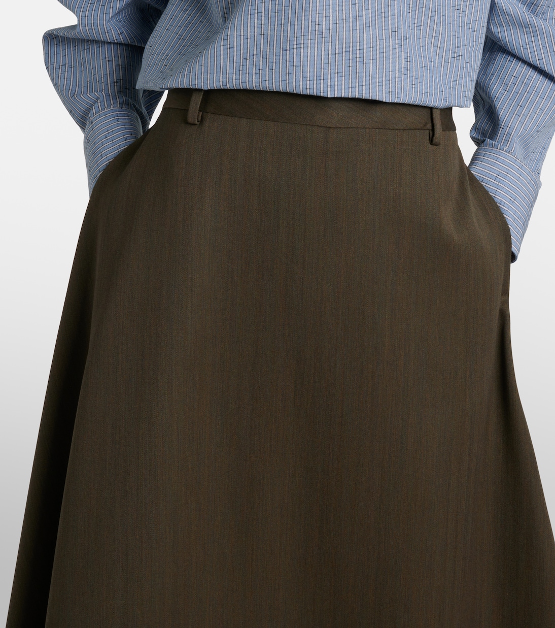 Falda midi asimétrica de lana | Bottega Veneta