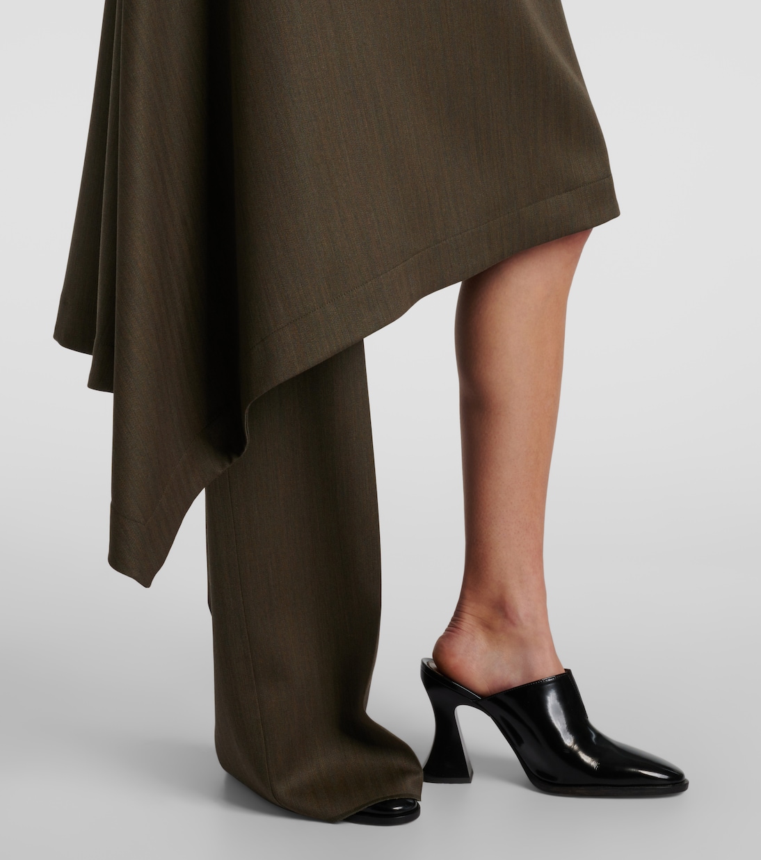 Falda midi asimétrica de lana | Bottega Veneta