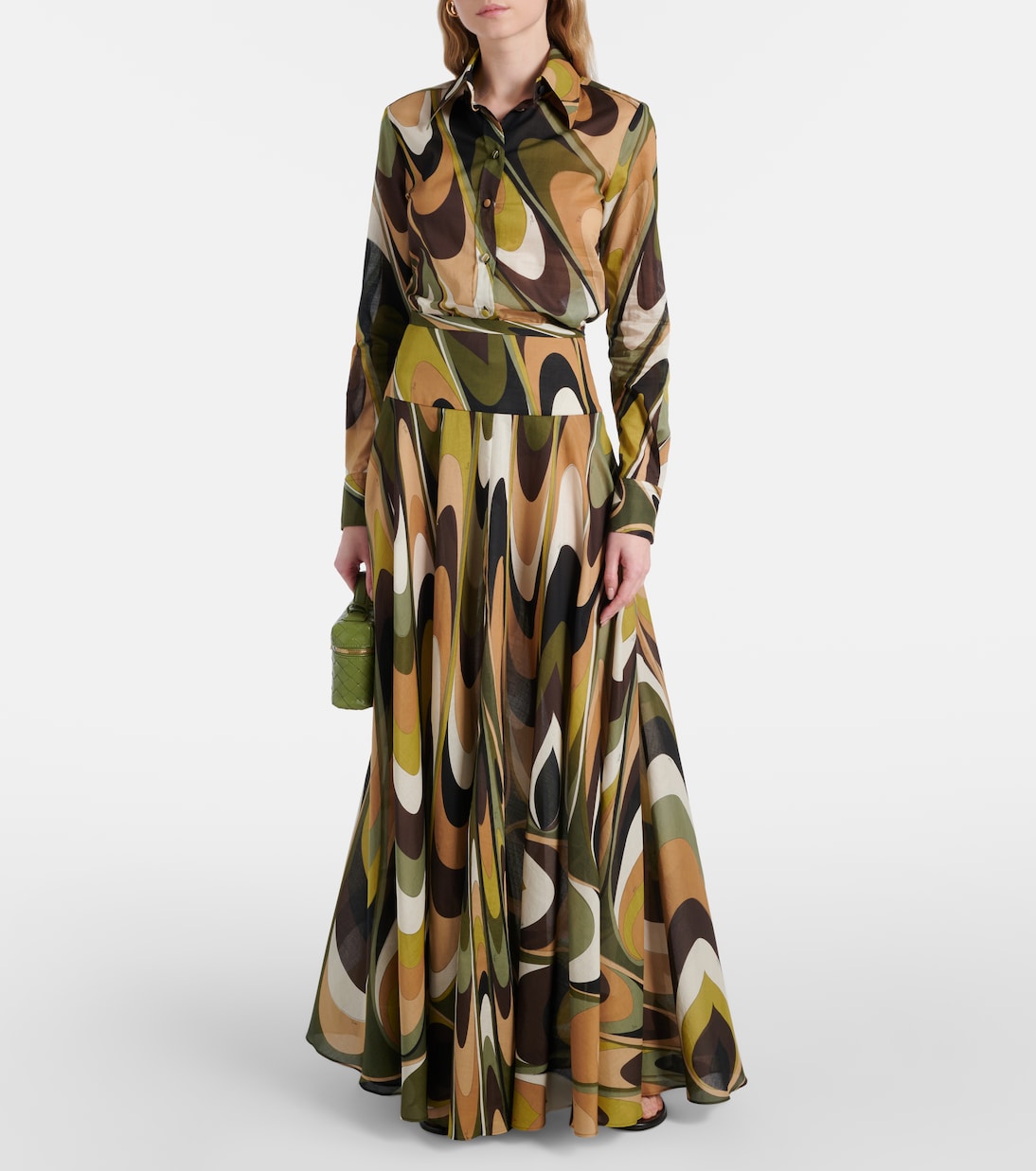 Jupe longue Onde en mousseline de coton | Pucci