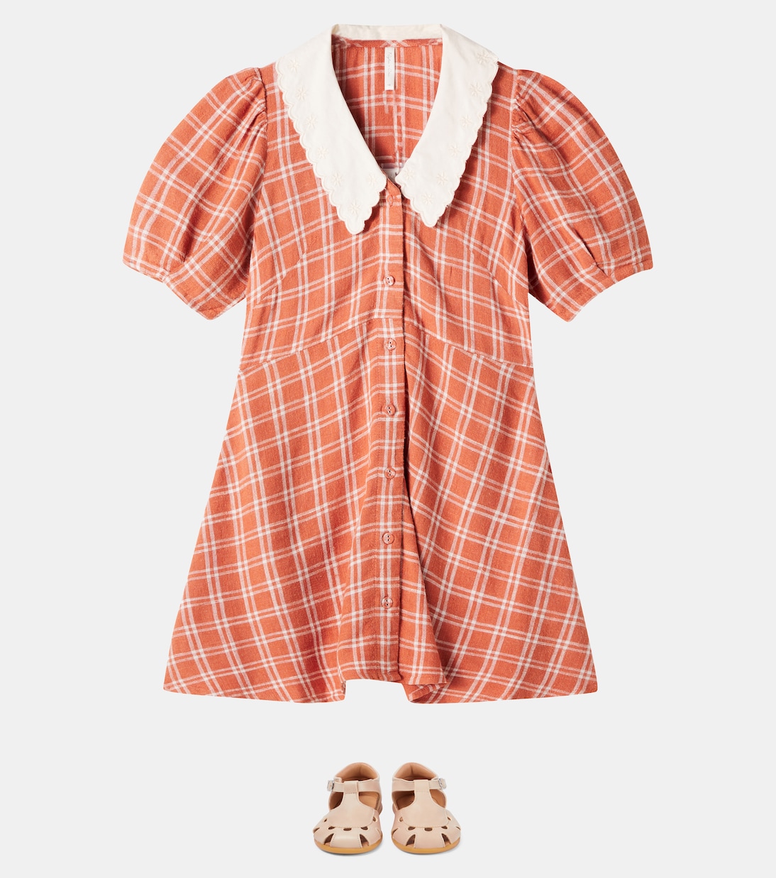 Del Mar checked linen-blend dress | Rylee + Cru
