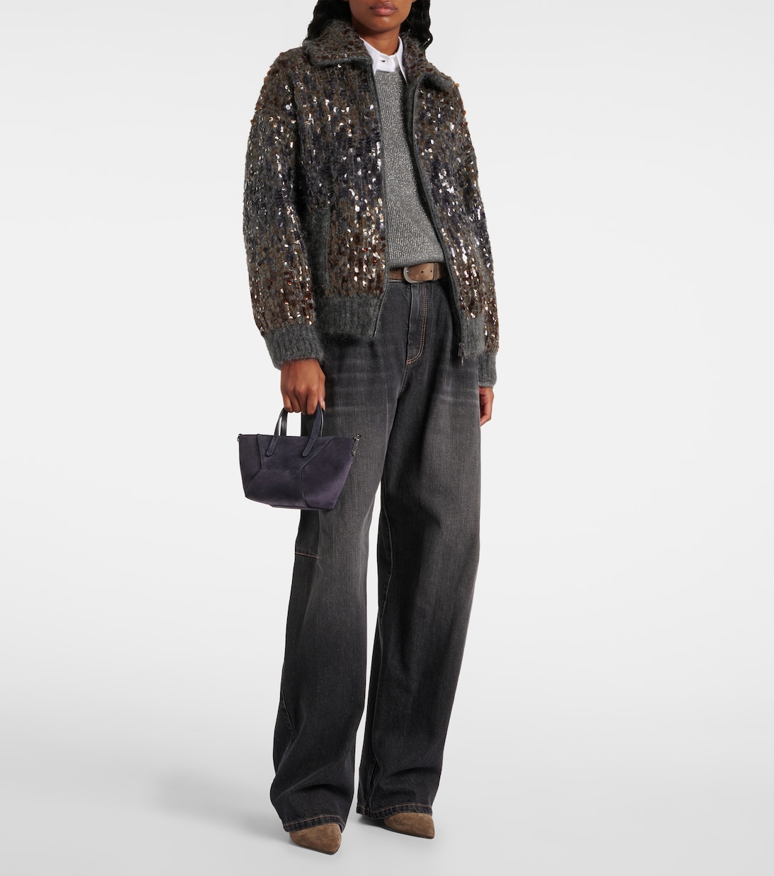 Monili suede tote bag | Brunello Cucinelli
