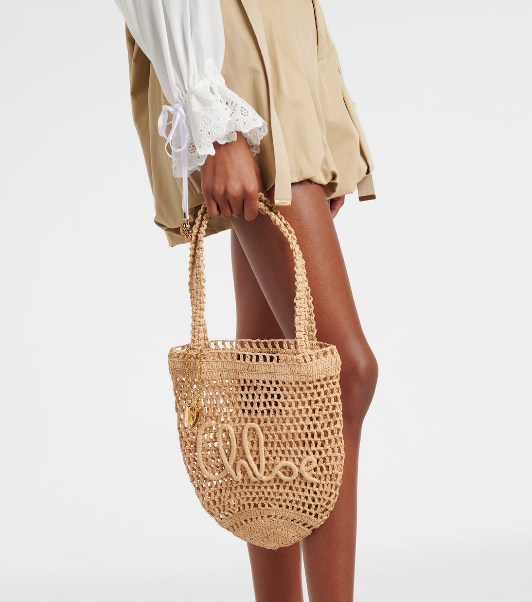 Summer Banana Small raffia tote bag | Chloé