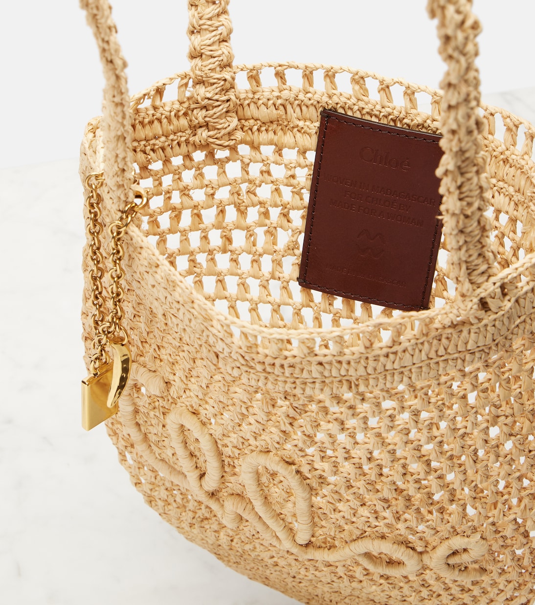 Summer Banana Small raffia tote bag | Chloé