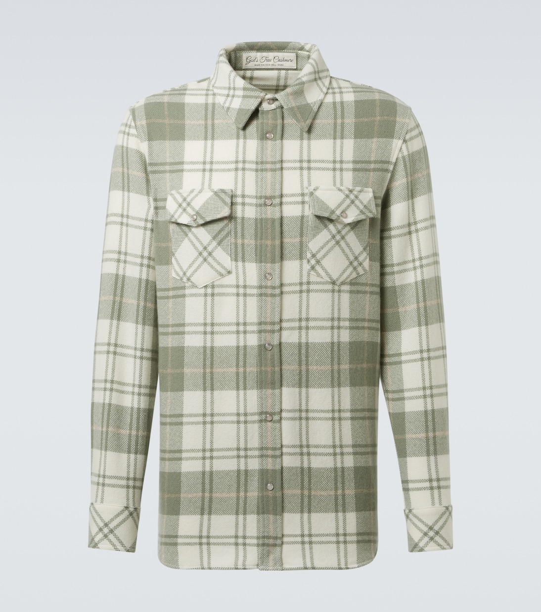 Chemise en cachemire à carreaux | God's True Cashmere
