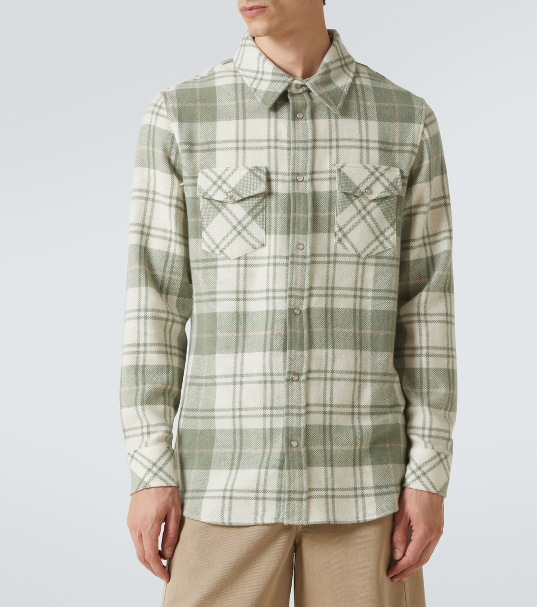 Chemise en cachemire à carreaux | God's True Cashmere