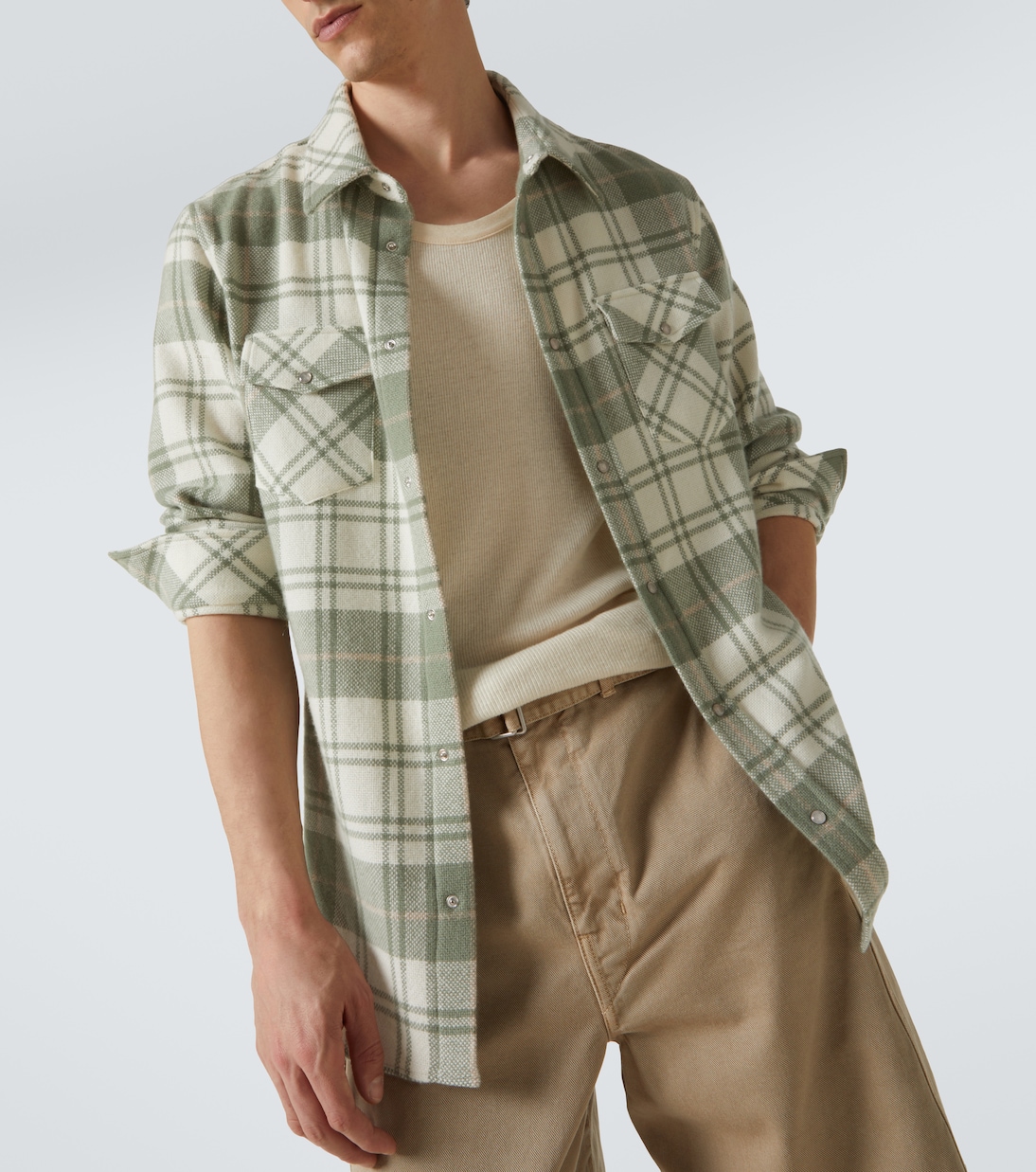 Chemise en cachemire à carreaux | God's True Cashmere