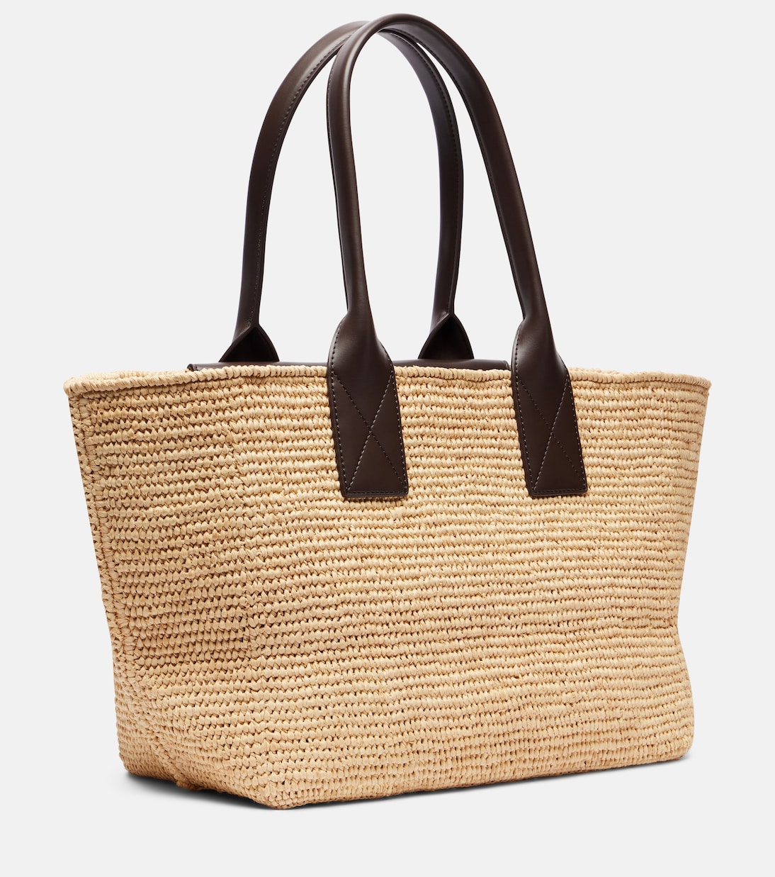 Borsa in rafia con similpelle | Ganni