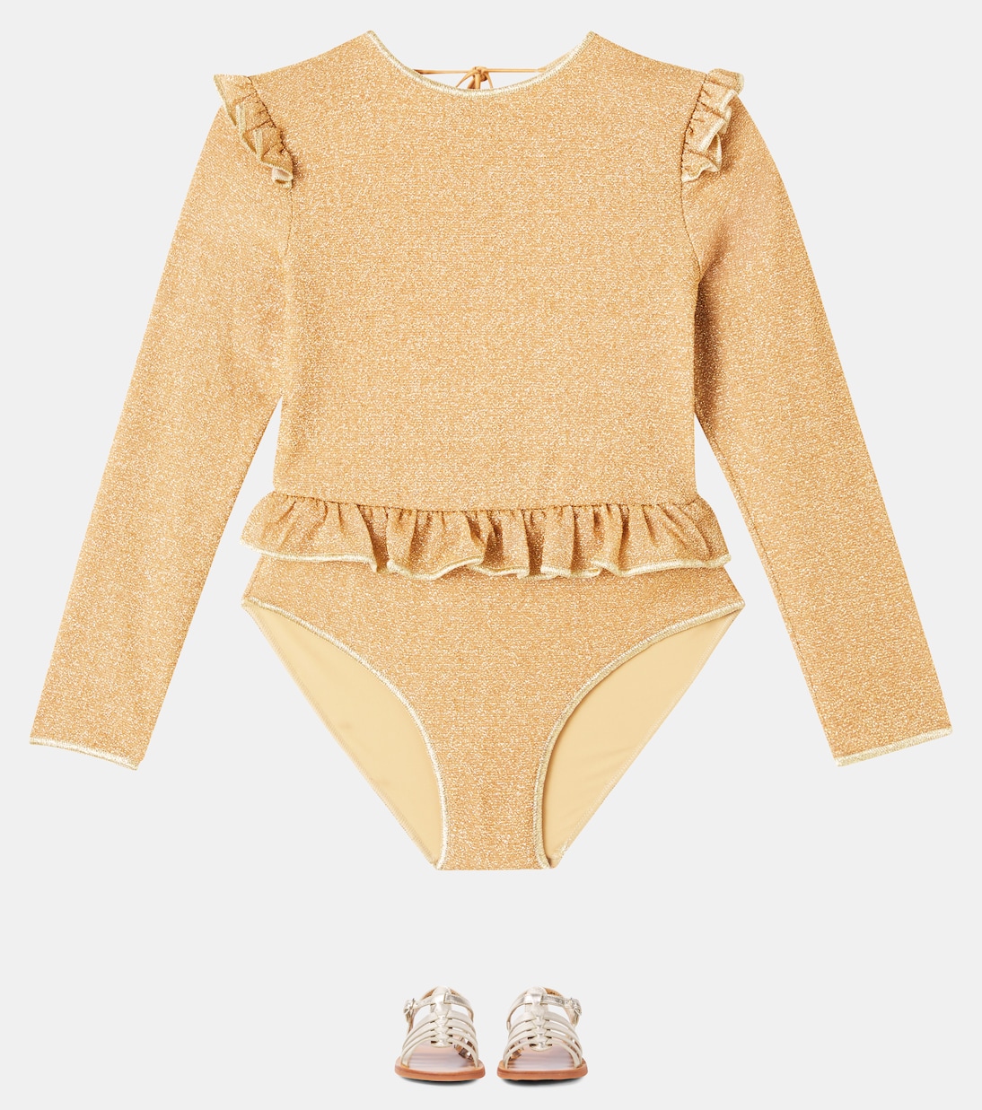Lumière ruffled rashguard swimsuit | Oséree Kids