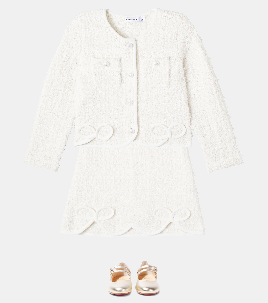 Bow bouclé jacket | Self-Portrait Kids