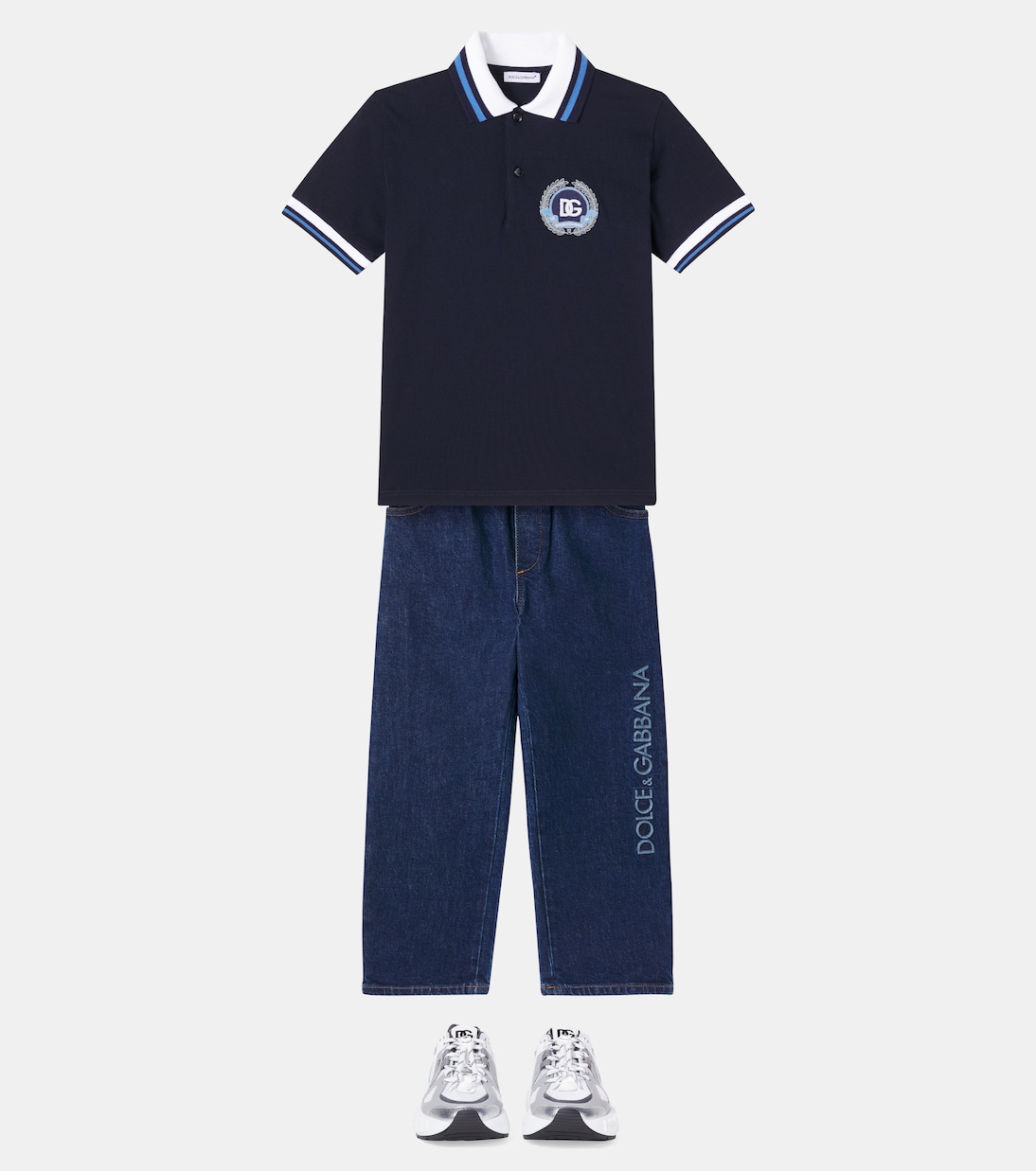 Logo cotton piqué polo shirt | Dolce&Gabbana Kids