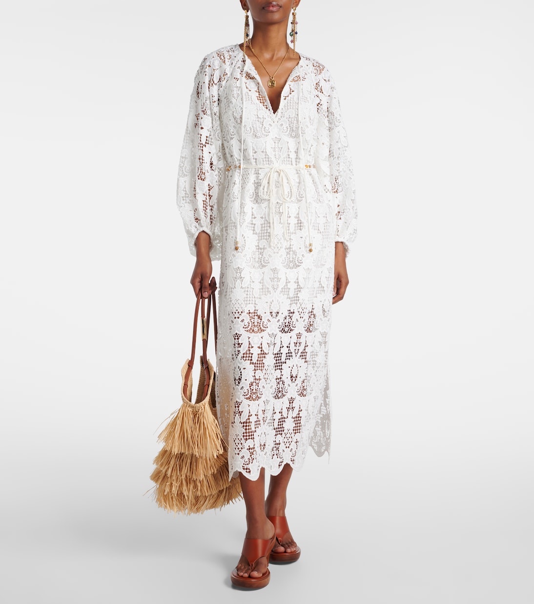 Abito midi Coco in pizzo | Zimmermann