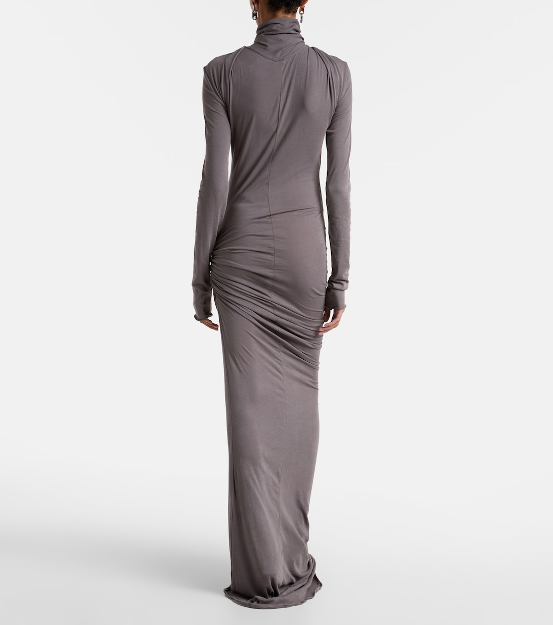 Draped ruched cotton-blend gown | Entire Studios