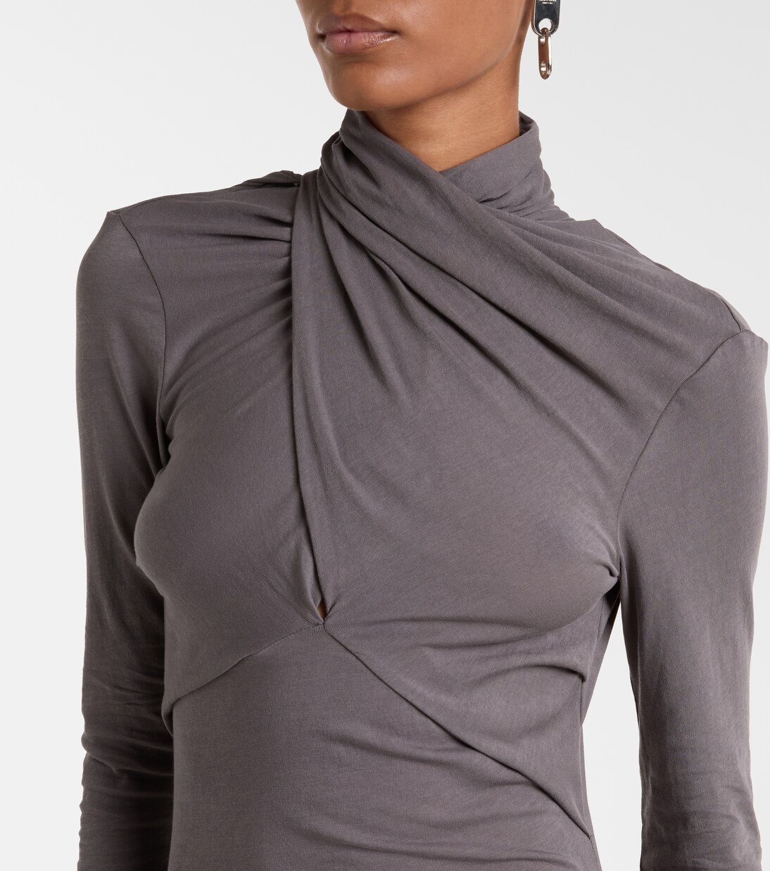 Draped ruched cotton-blend gown | Entire Studios