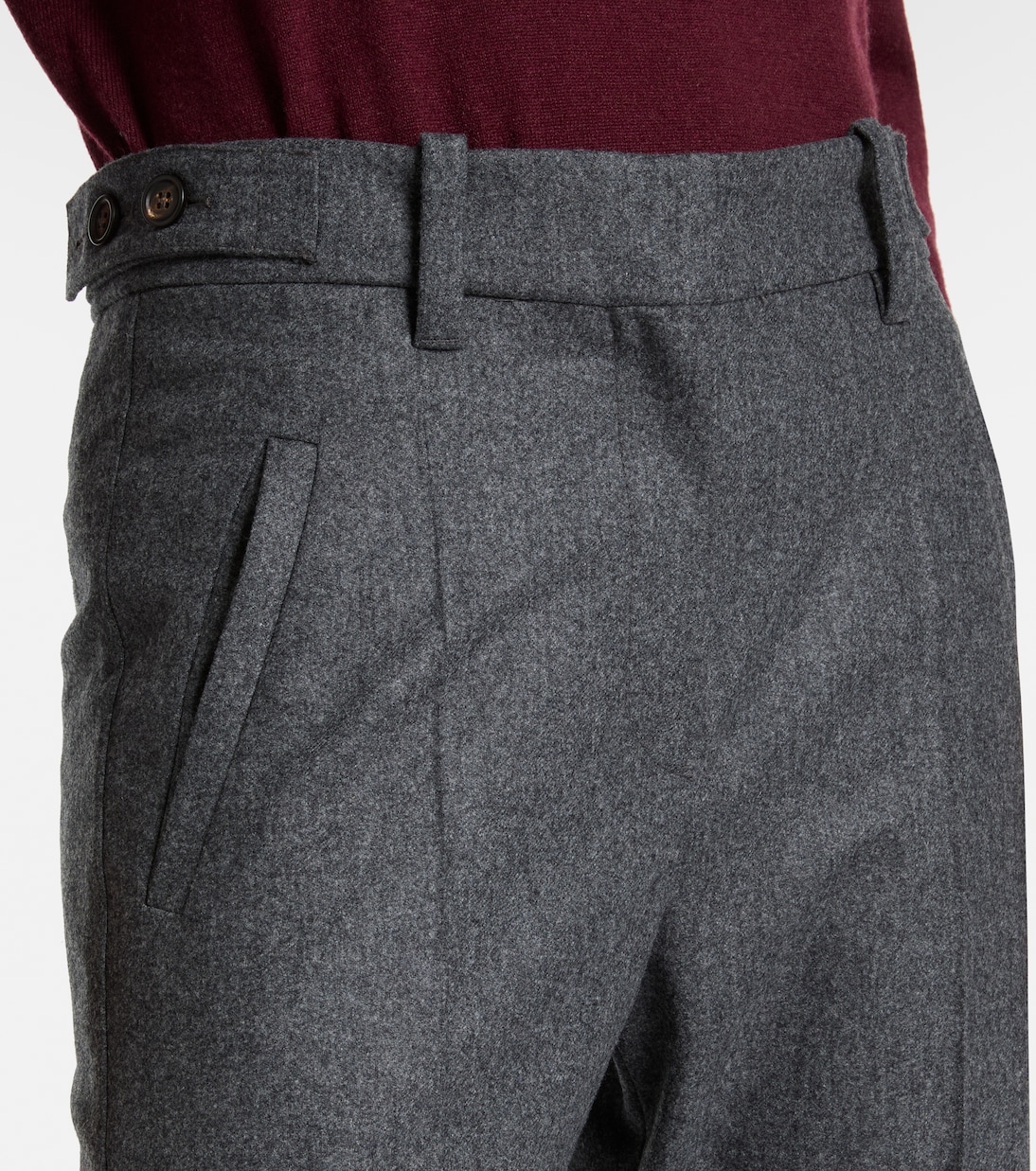 Pleated virgin wool straight pants | Brunello Cucinelli