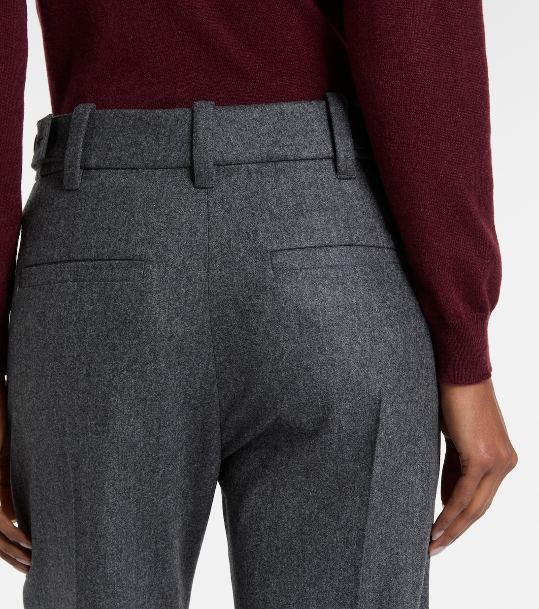 Pleated virgin wool straight pants | Brunello Cucinelli